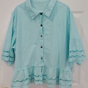 Light Blue Women's Crop Top